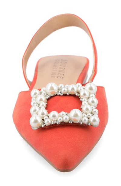 Journee Collection Women's Hannae Wide Width Embellished Flats In Orange