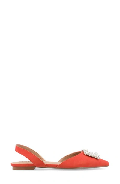 Journee Collection Women's Hannae Wide Width Embellished Flats In Orange