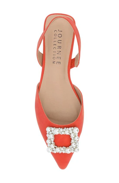Journee Collection Women's Hannae Wide Width Embellished Flats In Orange
