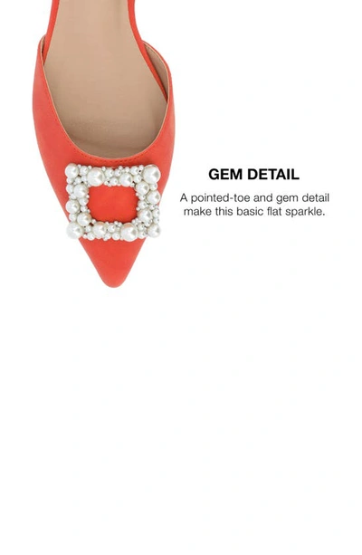 Journee Collection Women's Hannae Wide Width Embellished Flats In Orange