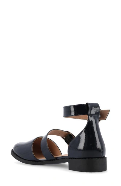 Shop Journee Collection Constance Buckle Sandal In Navy