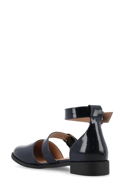 Journee Collection Constance Buckle Sandal In Navy