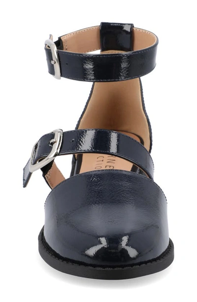 Shop Journee Collection Constance Buckle Sandal In Navy