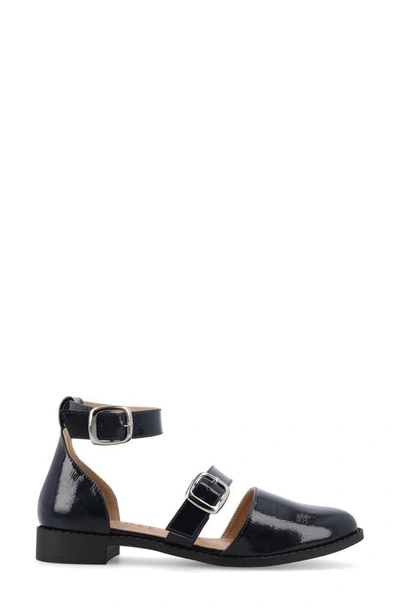 Shop Journee Collection Constance Buckle Sandal In Navy