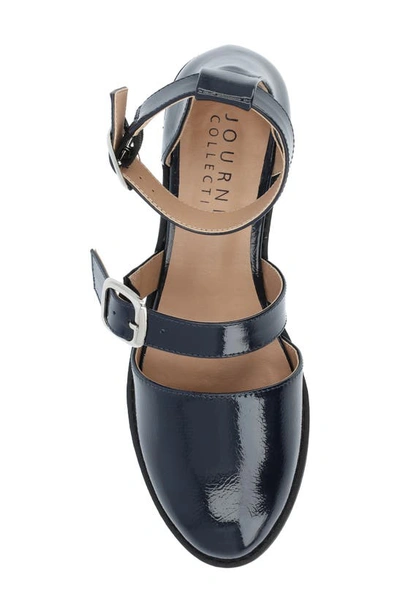 Journee Collection Constance Buckle Sandal In Navy