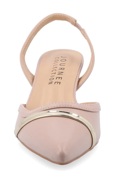 Journee Collection Nellia Slingback Pointed-toe Pump In Blush