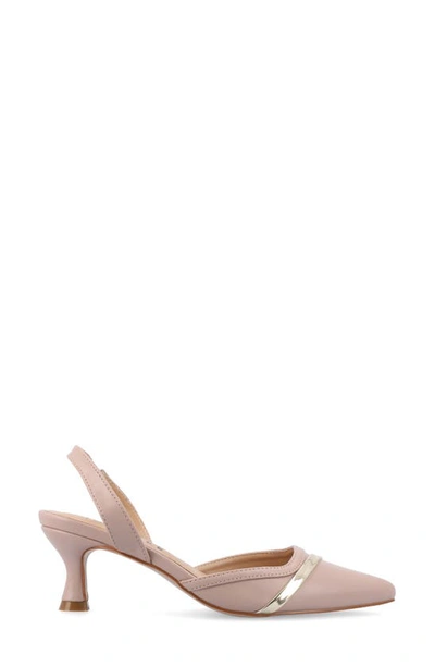 Journee Collection Nellia Slingback Pointed-toe Pump In Blush