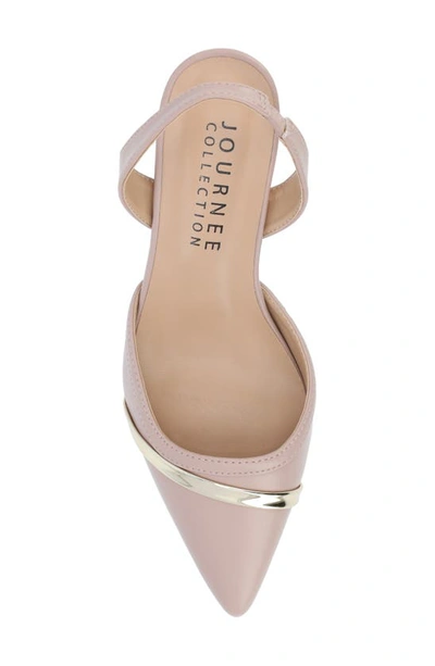 Journee Collection Nellia Slingback Pointed-toe Pump In Blush
