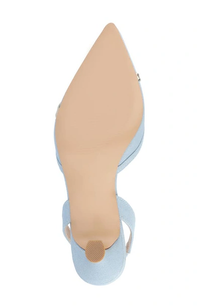 Journee Collection Women's Nellia Wide Width Slingback Kitten Heel Pumps In Denim
