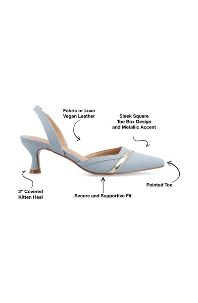 Journee Collection Women's Nellia Wide Width Slingback Kitten Heel Pumps In Denim