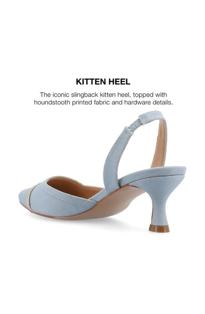 Journee Collection Women's Nellia Wide Width Slingback Kitten Heel Pumps In Denim