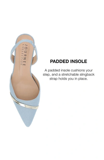 Journee Collection Women's Nellia Wide Width Slingback Kitten Heel Pumps In Denim
