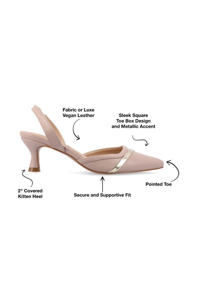 Journee Collection Nellia Slingback Pointed-toe Pump In Blush