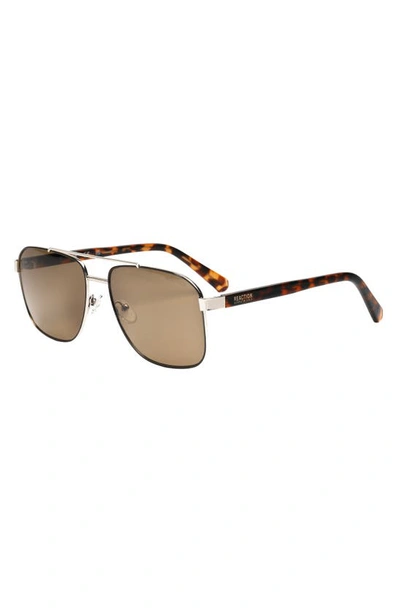 Shop Kenneth Cole 59mm Pilot Sunglasses In Gold / Brown