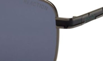 Shop Kenneth Cole 58mm Rectangular Sunglasses In Shiny Dark Nickeltin / Smoke
