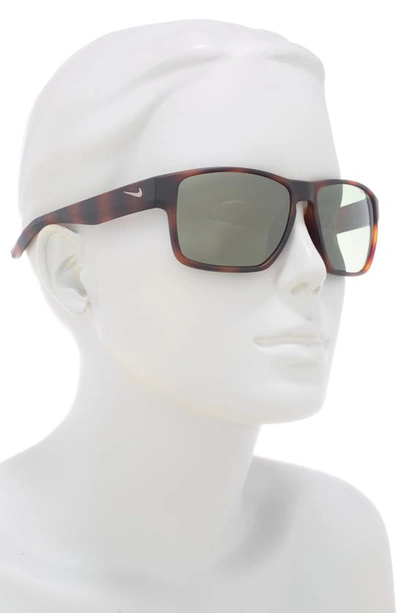 Nike Essential Venture 59mm Square Sunglasses In Matte Tortoise Green Gunmetal