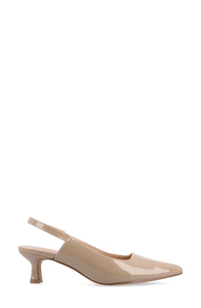 Journee Collection Paulina Slingback Pump In Patent/ Taupe