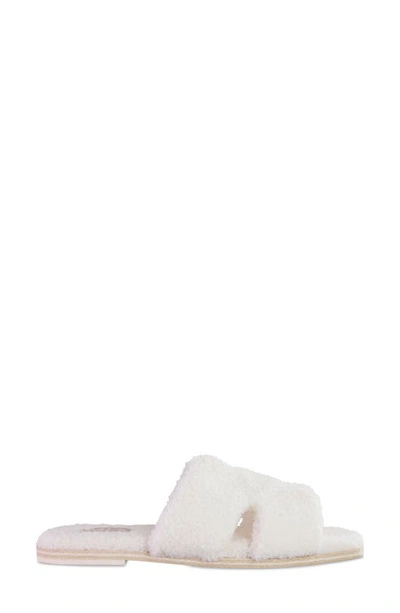 Shop Mia Cosette Faux Shearling Sandal In White