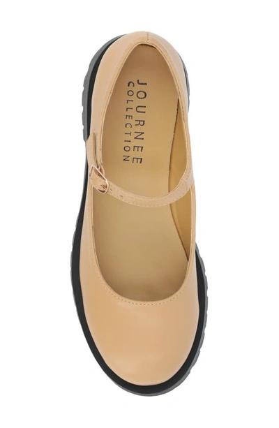 Journee Collection Kamie Mary Jane Platform Flat In Tan