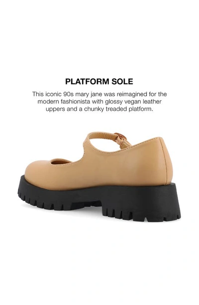Journee Collection Kamie Mary Jane Platform Flat In Tan