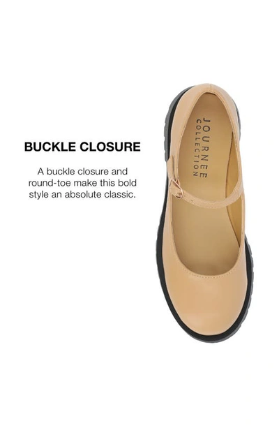 Journee Collection Kamie Mary Jane Platform Flat In Tan