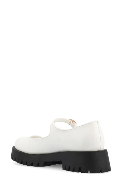 Journee Collection Kamie Mary Jane Platform Flat In White