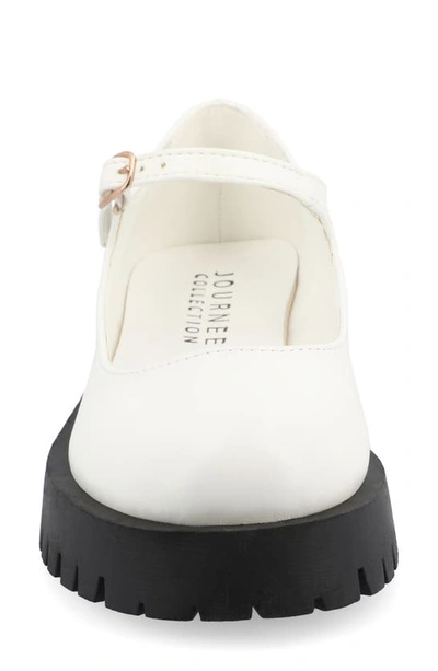 Journee Collection Kamie Mary Jane Platform Flat In White