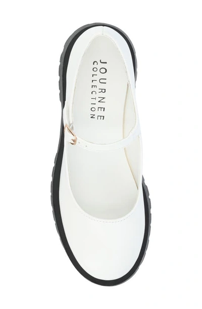 Journee Collection Kamie Mary Jane Platform Flat In White