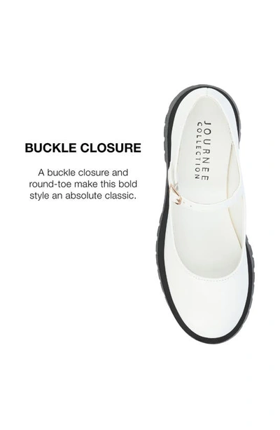 Journee Collection Kamie Mary Jane Platform Flat In White