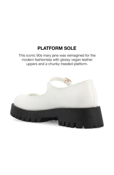Journee Collection Kamie Mary Jane Platform Flat In White