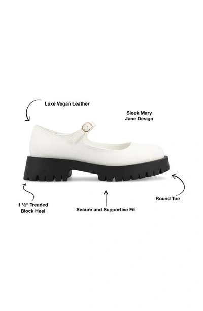 Journee Collection Kamie Mary Jane Platform Flat In White