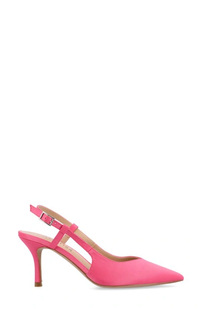 Shop Journee Collection Knightly Pointed Toe Slingback Pump In Fuchsia