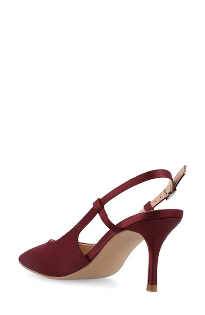 Shop Journee Collection Knightly Pointed Toe Slingback Pump In Wine