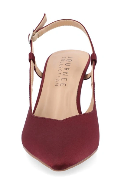 Journee Collection Knightly Pointed Toe Slingback Pump In Wine