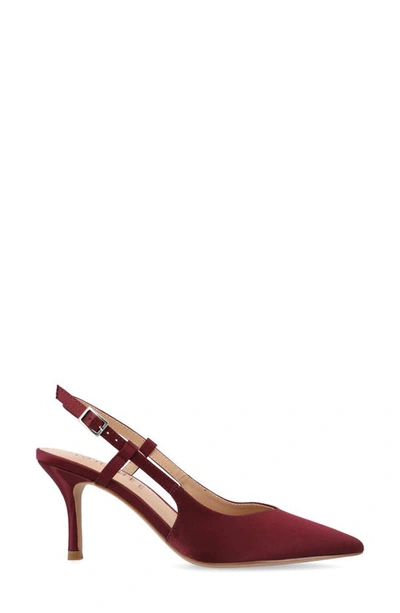 Shop Journee Collection Knightly Pointed Toe Slingback Pump In Wine