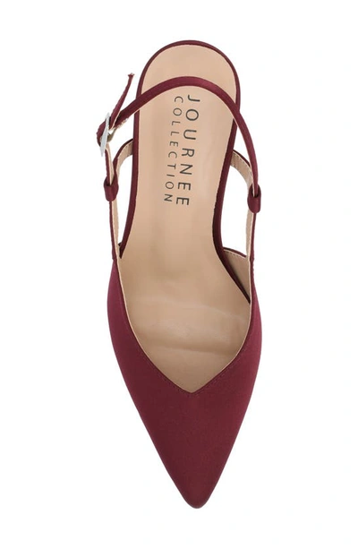 Journee Collection Knightly Pointed Toe Slingback Pump In Wine