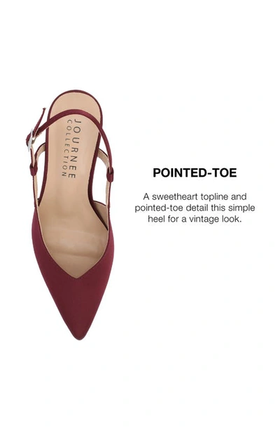 Journee Collection Knightly Pointed Toe Slingback Pump In Wine