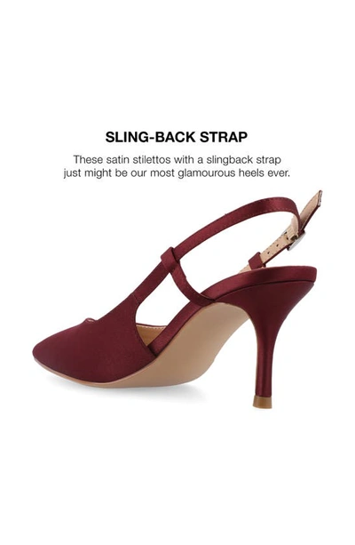 Shop Journee Collection Knightly Pointed Toe Slingback Pump In Wine