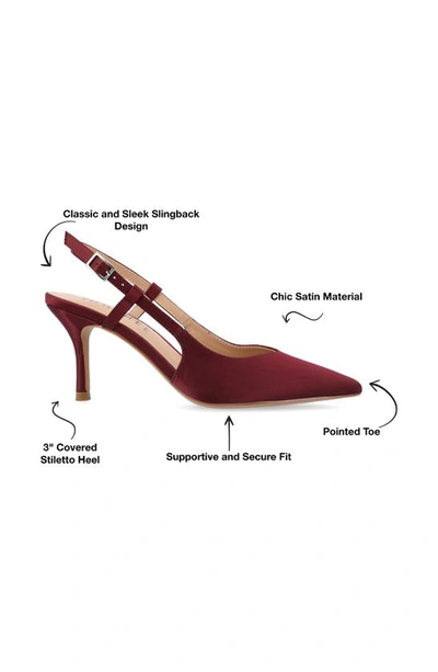 Shop Journee Collection Knightly Pointed Toe Slingback Pump In Wine