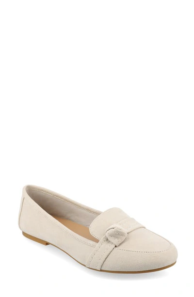 Shop Journee Collection Marci Knotted Strap Loafer In Bone