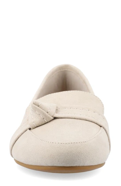 Shop Journee Collection Marci Knotted Strap Loafer In Bone