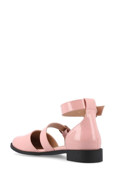 Shop Journee Collection Constance Buckle Strap Flat In Blush