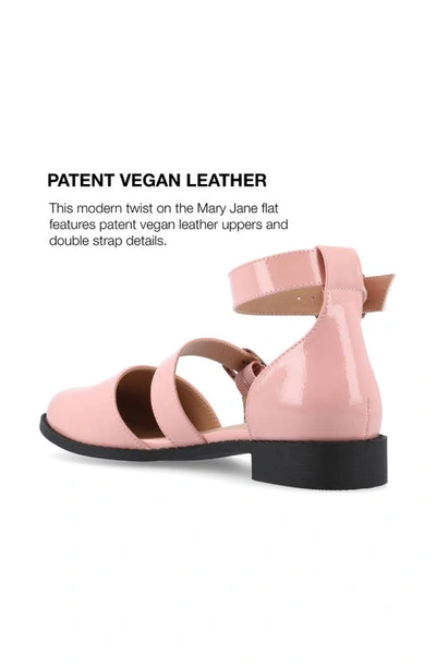Journee Collection Constance Buckle Strap Flat In Blush