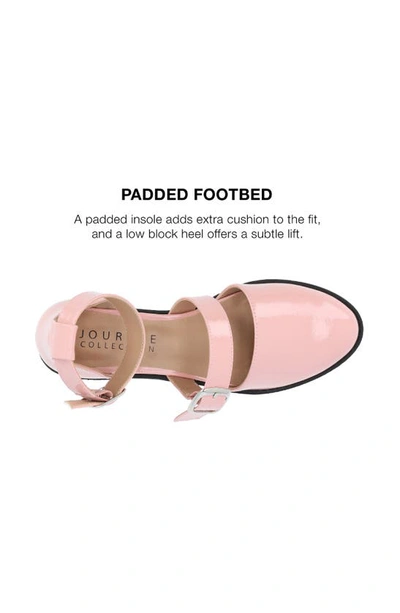 Journee Collection Constance Buckle Strap Flat In Blush