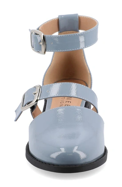 Shop Journee Collection Constance Buckle Strap Flat In Light Blue