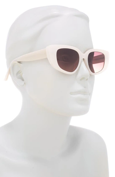 Shop Vince Camuto Narrow Cat Eye Sunglasses In White