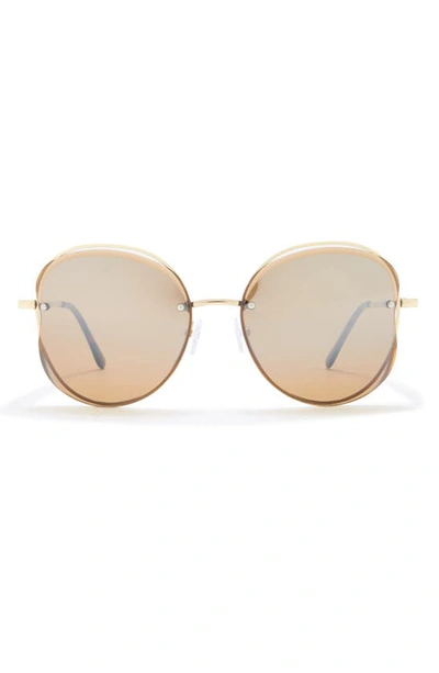 Shop Vince Camuto Oval Vent Sunglasses In Gold