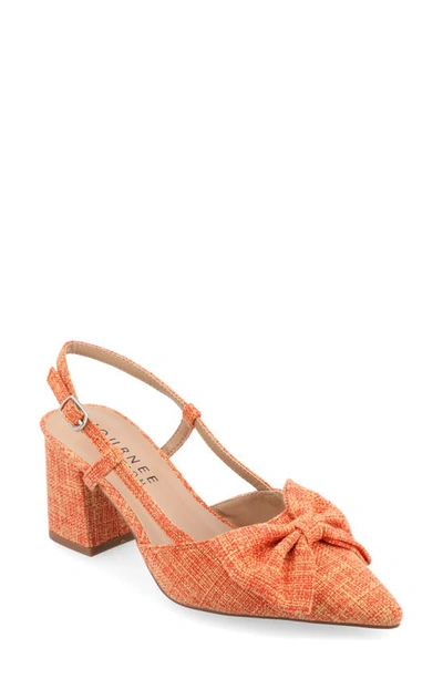 Journee Collection Women's Tailynn Wide Width Slingback Block Heel Pumps In Orange