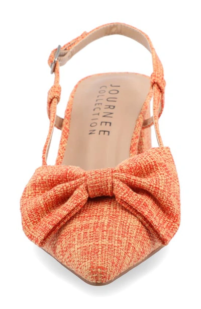 Journee Collection Women's Tailynn Wide Width Slingback Block Heel Pumps In Orange