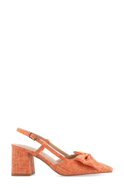 Journee Collection Women's Tailynn Wide Width Slingback Block Heel Pumps In Orange